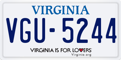 VA license plate VGU5244