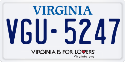 VA license plate VGU5247