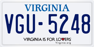 VA license plate VGU5248