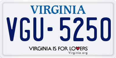 VA license plate VGU5250