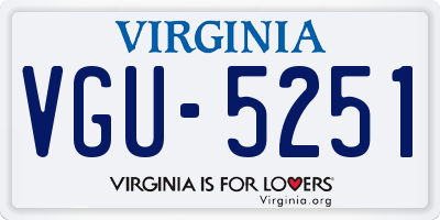 VA license plate VGU5251