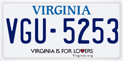 VA license plate VGU5253