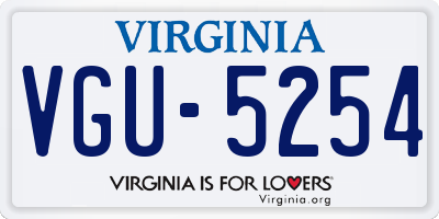 VA license plate VGU5254