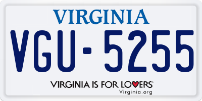 VA license plate VGU5255