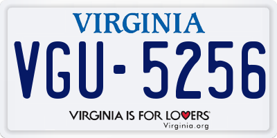 VA license plate VGU5256