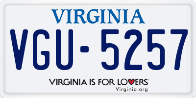VA license plate VGU5257