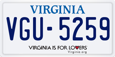 VA license plate VGU5259