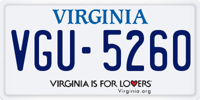 VA license plate VGU5260