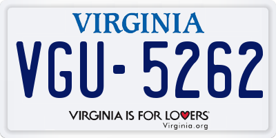 VA license plate VGU5262