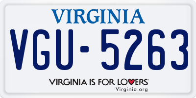 VA license plate VGU5263