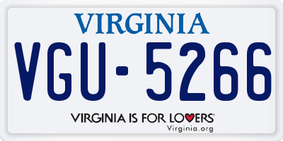 VA license plate VGU5266