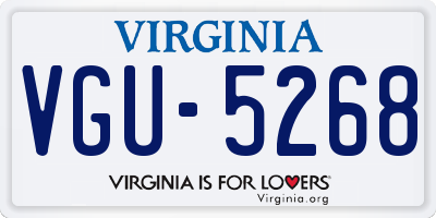 VA license plate VGU5268