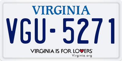 VA license plate VGU5271
