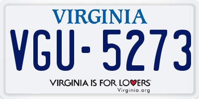 VA license plate VGU5273