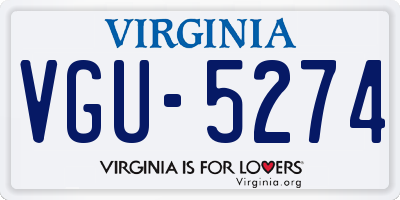 VA license plate VGU5274
