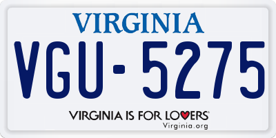 VA license plate VGU5275