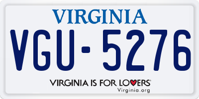 VA license plate VGU5276