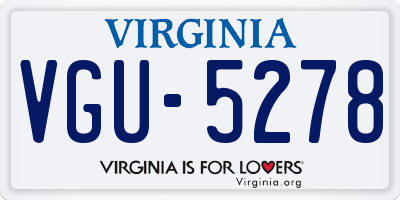 VA license plate VGU5278