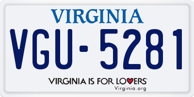 VA license plate VGU5281