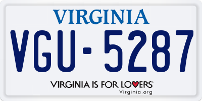 VA license plate VGU5287