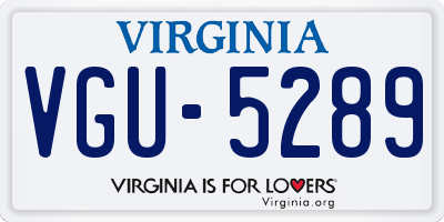 VA license plate VGU5289