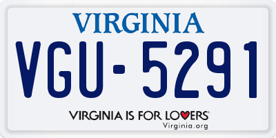 VA license plate VGU5291