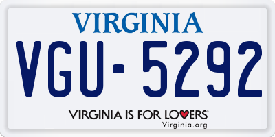 VA license plate VGU5292