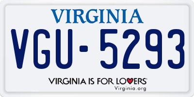 VA license plate VGU5293