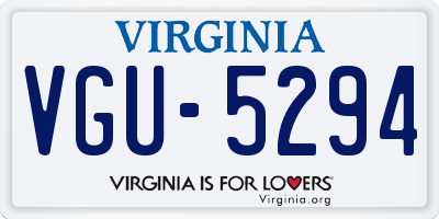 VA license plate VGU5294