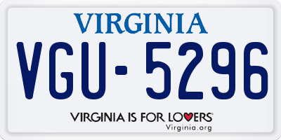 VA license plate VGU5296