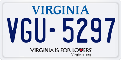 VA license plate VGU5297