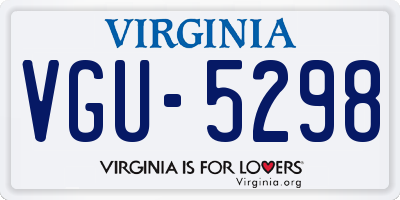 VA license plate VGU5298