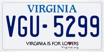 VA license plate VGU5299