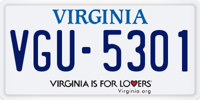 VA license plate VGU5301