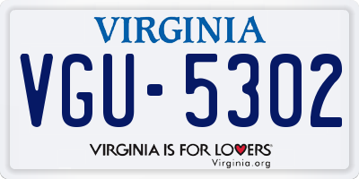 VA license plate VGU5302