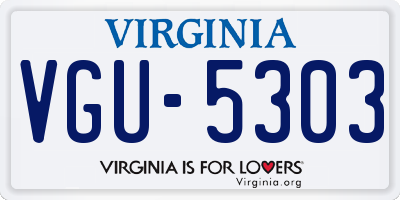 VA license plate VGU5303