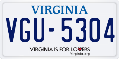 VA license plate VGU5304