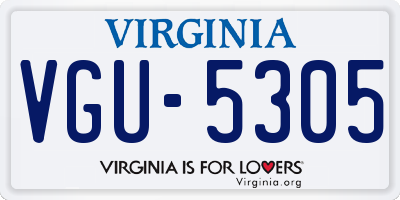 VA license plate VGU5305