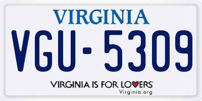 VA license plate VGU5309