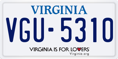 VA license plate VGU5310
