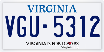 VA license plate VGU5312