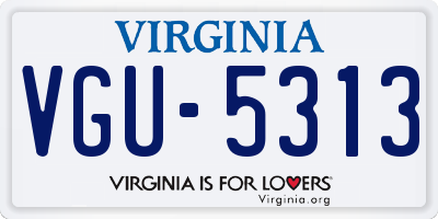 VA license plate VGU5313