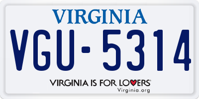 VA license plate VGU5314