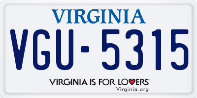 VA license plate VGU5315