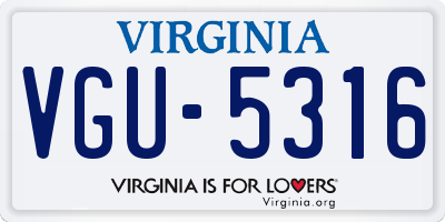 VA license plate VGU5316