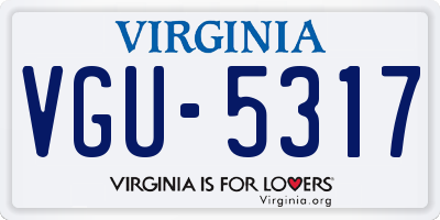 VA license plate VGU5317