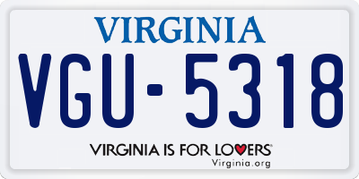 VA license plate VGU5318