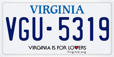 VA license plate VGU5319