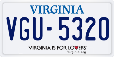 VA license plate VGU5320