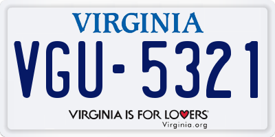 VA license plate VGU5321